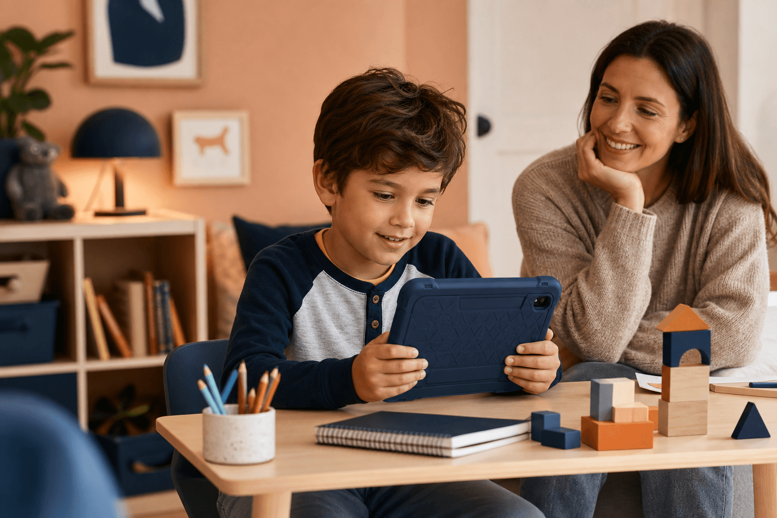 ילד משתמש בטאבלט DOOGEE T20 Mini Kids